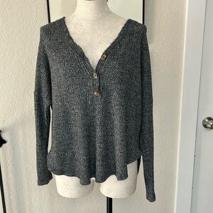 American Eagle Waffle Knit Soft & Sexy Plush Henley Long Sleeve M Top Tee Blouse